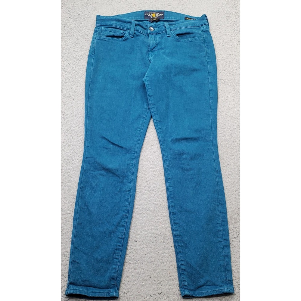 Lucky Brand Charlie Ankle Skinny Jeans Women 8/29 Blue Denim Streetwear Blue Tab